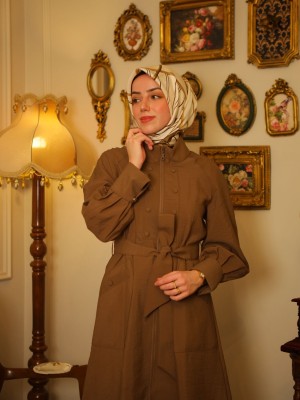 Yazlık Trençkot 818 Kahverengi