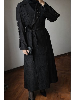 İşleme Detaylı Jakar Kap Siyah