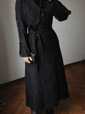 İşleme Detaylı Jakar Kap Siyah