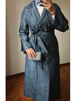 İşleme Detaylı Jakar Kap İndigo