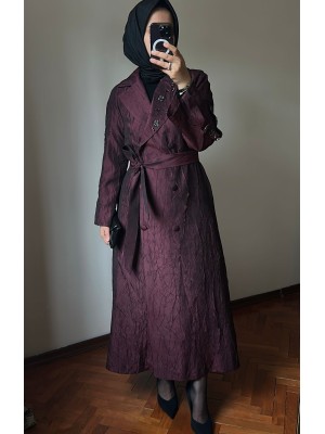 İşleme Detaylı Jakar Kap Bordo