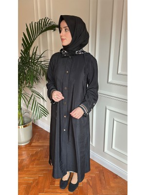 Yazlık Rahat Trençkot Siyah