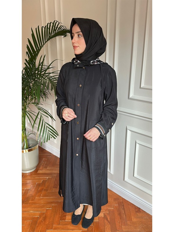 Yazlık Rahat Trençkot Siyah
