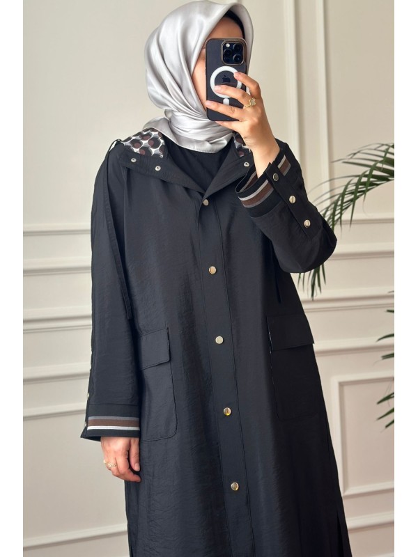 Yazlık Rahat Trençkot Siyah