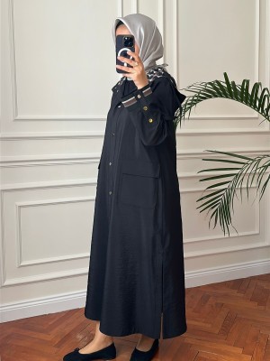 Yazlık Rahat Trençkot Siyah