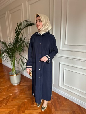 Yazlık Rahat Trençkot Lacivert