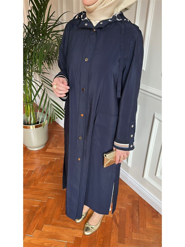 Yazlık Rahat Trençkot Lacivert