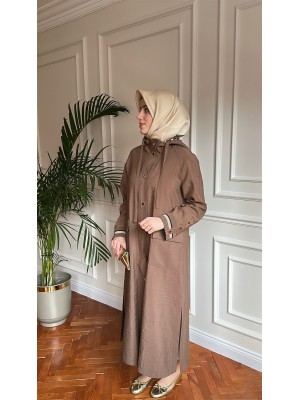 Yazlık Rahat Trençkot Kahverengi