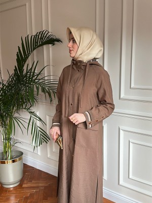 Yazlık Rahat Trençkot Kahverengi