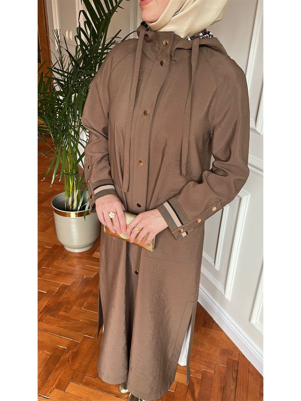 Yazlık Rahat Trençkot Kahverengi