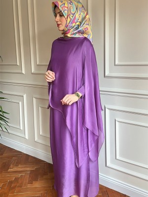 İpek Elbise Lila