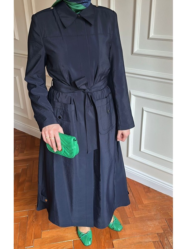 Yazlık Trençkot 851 Lacivert