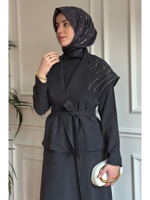 Yelekli Elbise Siyah