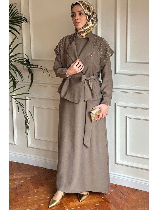 Yelekli Elbise Haki