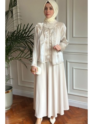 Işıltı Takım Bej