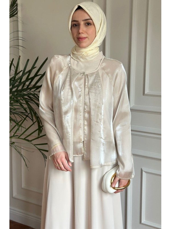 Işıltı Takım Bej