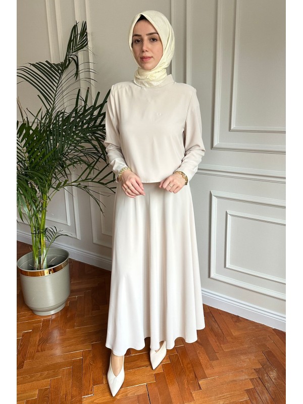 Işıltı Takım Bej