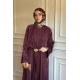 Broş Detaylı Elbise Bordo