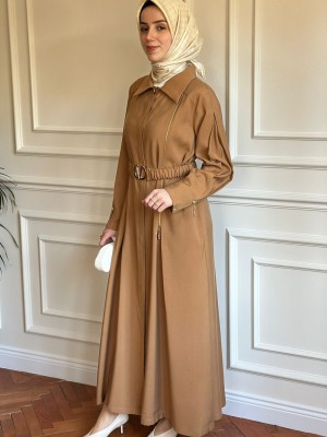 Fermuar Detaylı Kap 1637 Taba