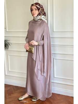 İpek Elbise Pudra