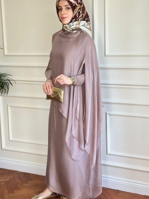 İpek Elbise Pudra