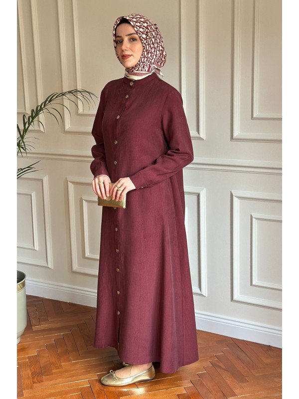 Tensel Düğmeli Kap Bordo