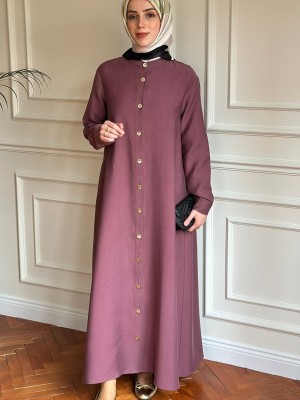 Tensel Düğmeli Kap Mürdüm