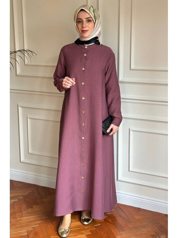 Tensel Düğmeli Kap Mürdüm