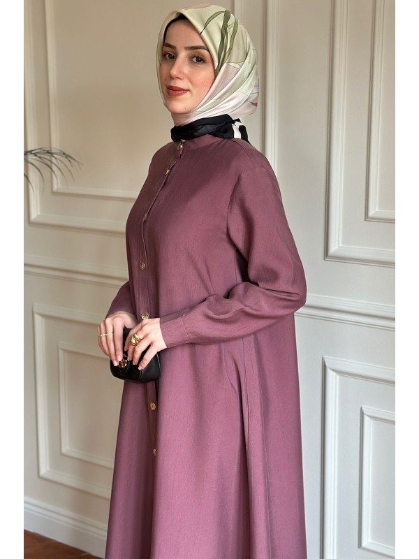 Tensel Düğmeli Kap Mürdüm