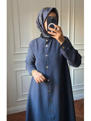 Tensel Düğmeli Kap İndigo