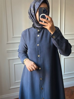 Tensel Düğmeli Kap İndigo