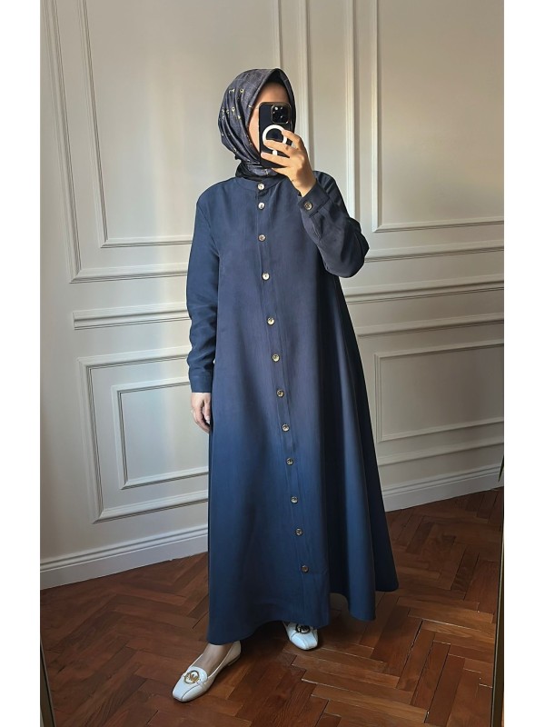 Tensel Düğmeli Kap İndigo