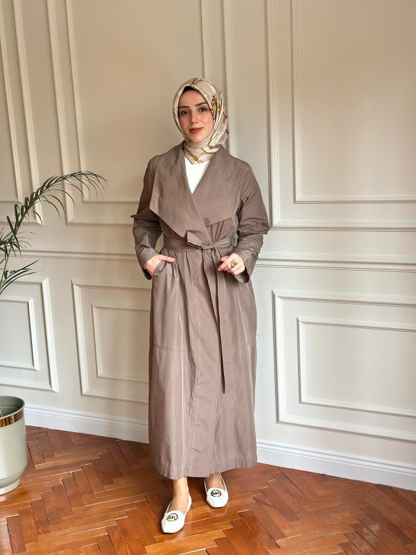 Nurcan Çetin Paraşüt Trençkot Vizon