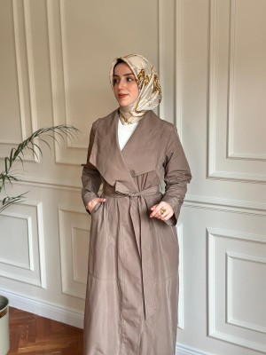 Nurcan Çetin Paraşüt Trençkot Vizon