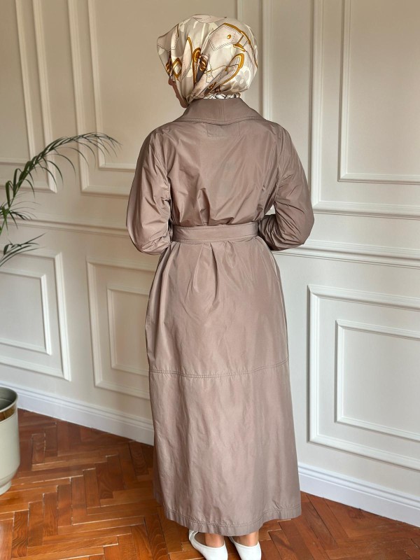 Nurcan Çetin Paraşüt Trençkot Vizon