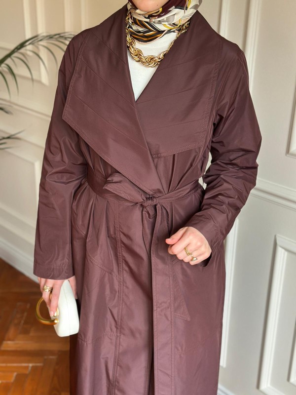 Nurcan Çetin Paraşüt Trençkot Bordo