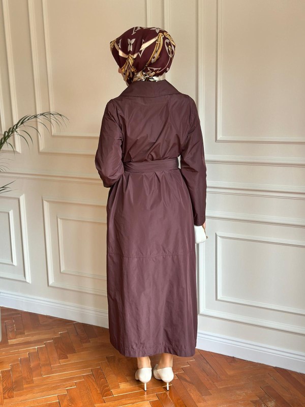 Nurcan Çetin Paraşüt Trençkot Bordo