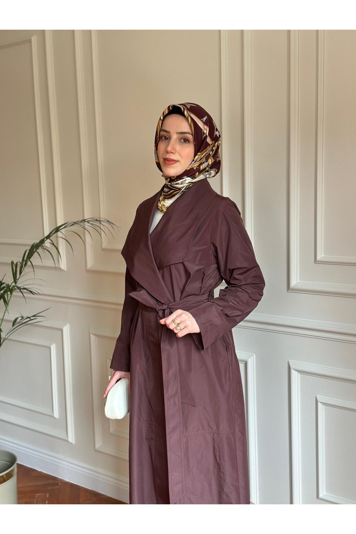 Nurcan Çetin Paraşüt Trençkot Bordo