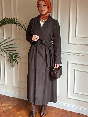 Nurcan Çetin Paraşüt Trençkot Kahve