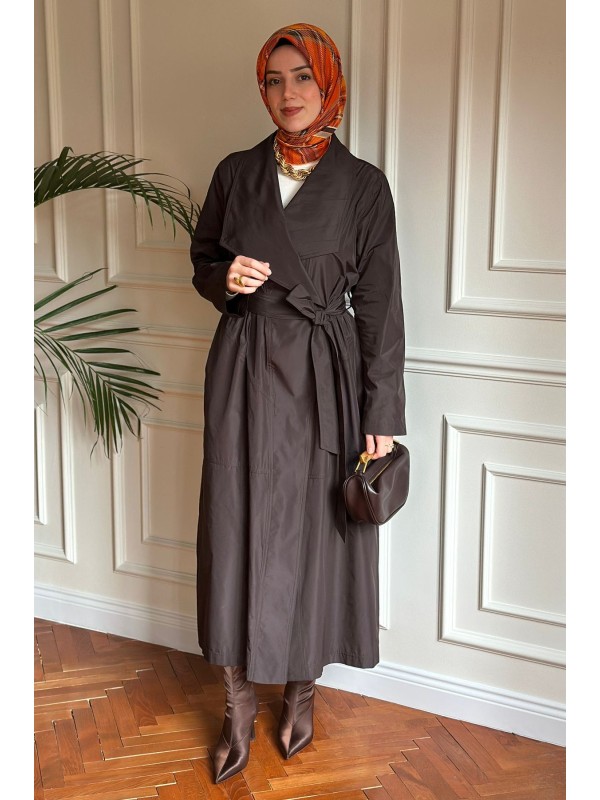 Nurcan Çetin Paraşüt Trençkot Kahve