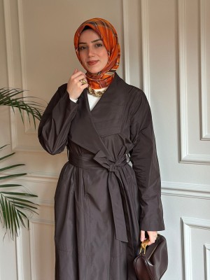 Nurcan Çetin Paraşüt Trençkot Kahve