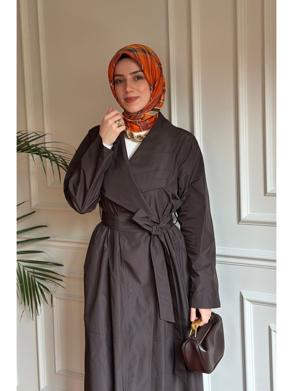 Nurcan Çetin Paraşüt Trençkot Kahve