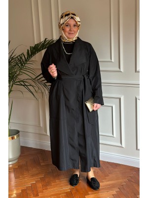 Nurcan Çetin Paraşüt Trençkot Siyah