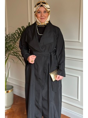 Nurcan Çetin Paraşüt Trençkot Siyah