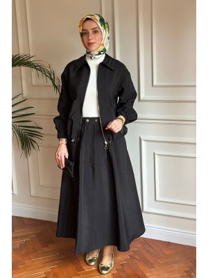 Fermuarlı Ceket Siyah