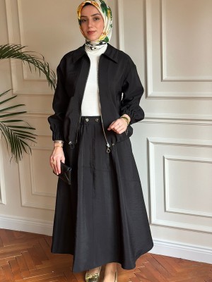 Fermuarlı Ceket Siyah