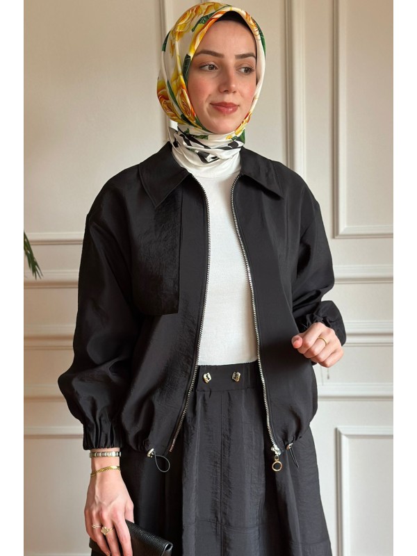 Fermuarlı Ceket Siyah