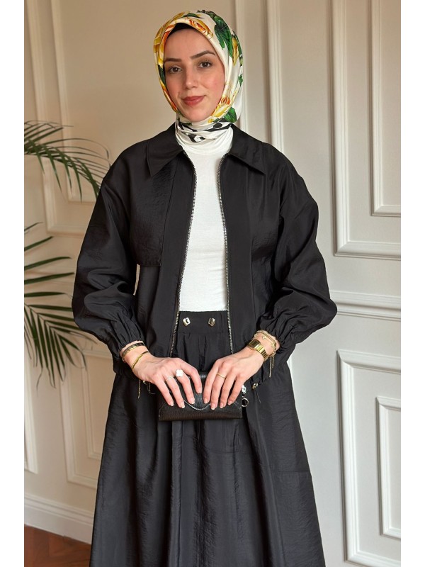 Fermuarlı Ceket Siyah