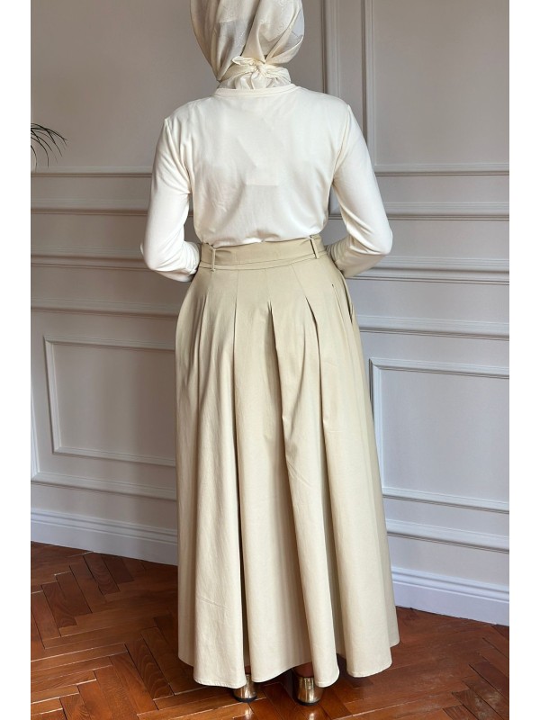 Exquise Nakışlı Elbise Ekru/Bej