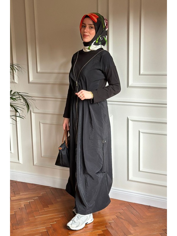 Yeni Sezon Fermuar Detaylı Elbise 040